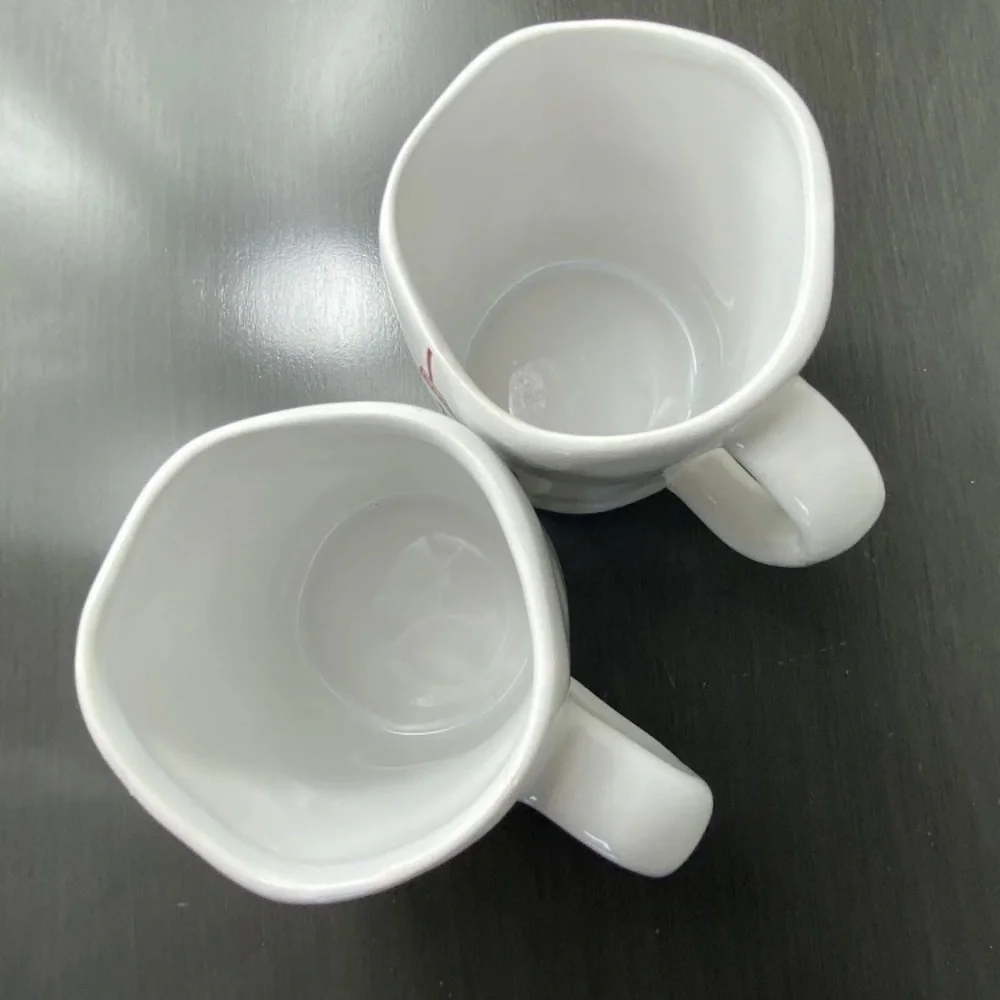 PIER 1 Set Of Two SHINE Holiday Christmas Ornament Coffee Cup Mug NWT, Retired